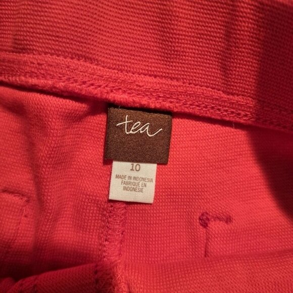 Tea Collection girls size 10 orange pull on pants, 2 back pockets EUC - Picture 3 of 6